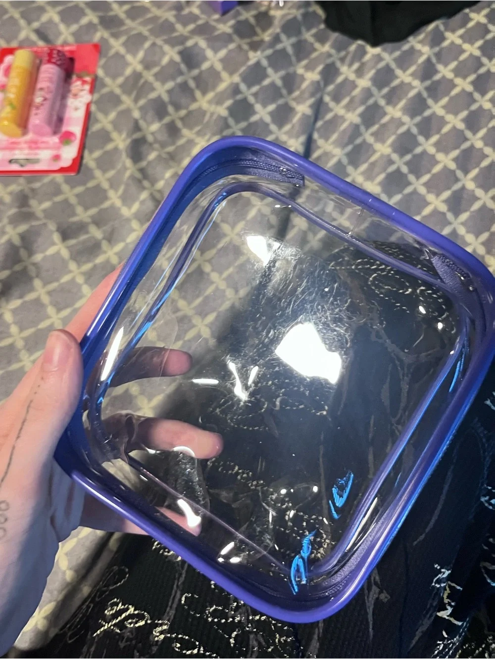 Sol de Janeiro Clear Cosmetic Pouch with Purple Trim